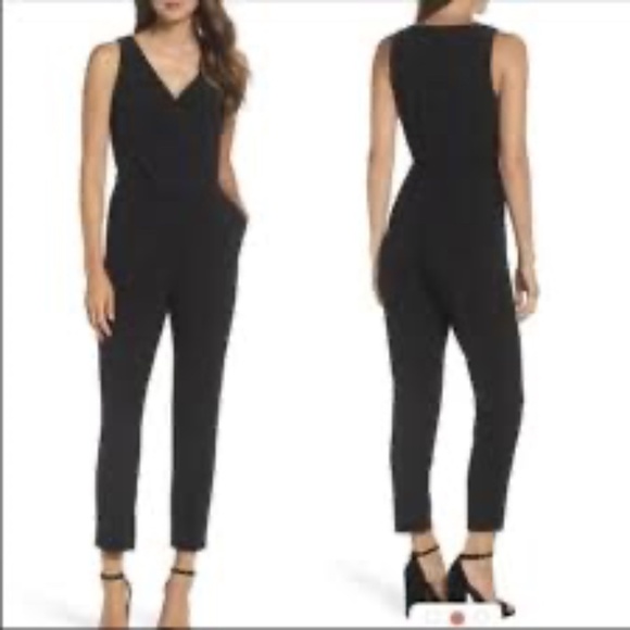 NWT Ali & Jay Sz L Black Sleeveless Flowy Lightweight One Piece Pant Jumpsuit - Picture 1 of 16
